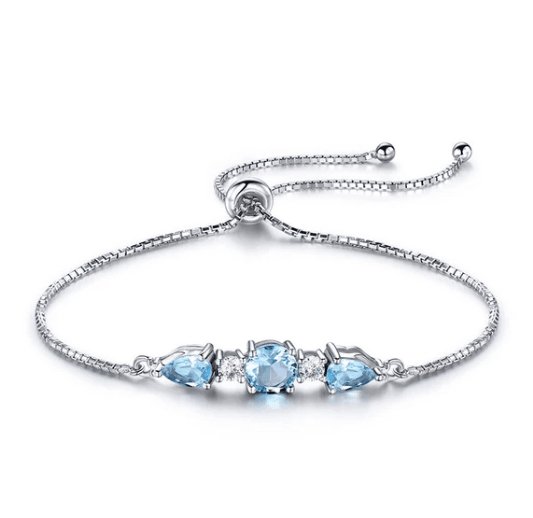 Elegant Azure Round&Pear Cut Bracelet - Black Diamonds New York