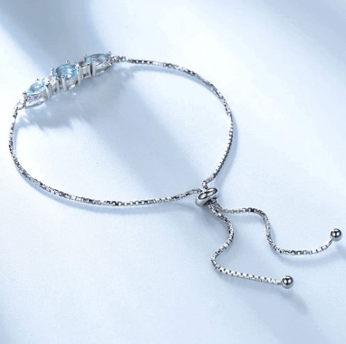 Elegant Azure Round&Pear Cut Bracelet-Black Diamonds New York