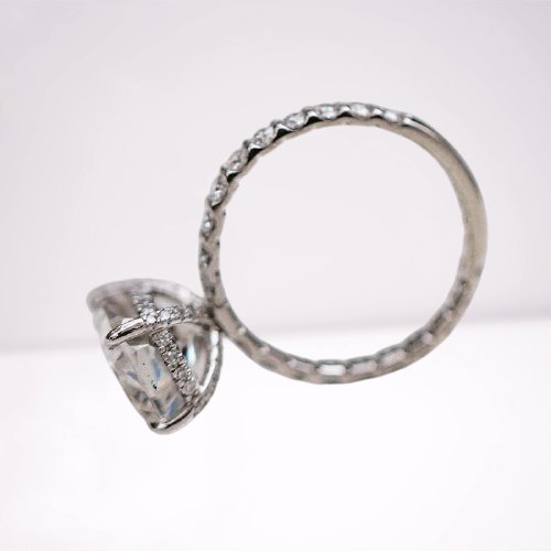 Elegant Cushion Cut Engagement Ring-Black Diamonds New York