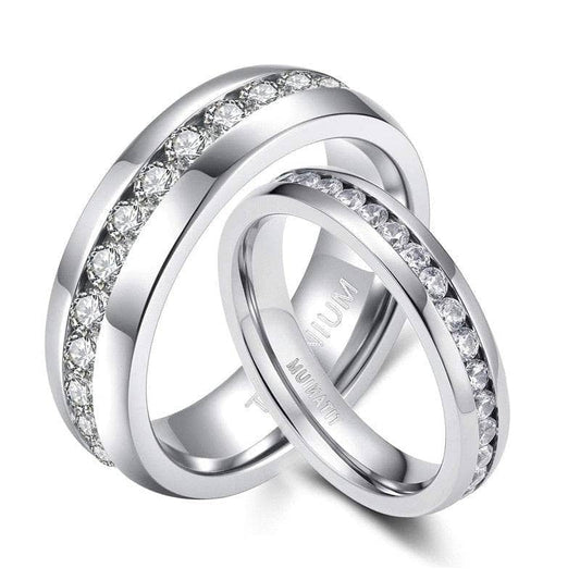 Elegant Created Diamond Titanium Wedding Band-Black Diamonds New York