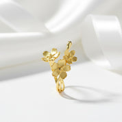 Elegant Forget-Me-Not Flower Adjustable Ring-Black Diamonds New York