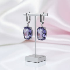 Elegant Blue Mystic Quartz Drop Earrings