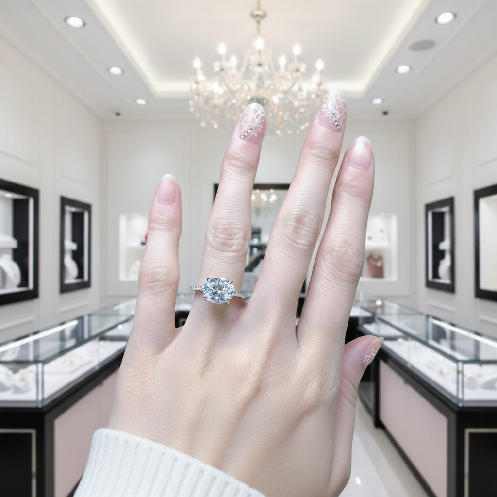 Elegant Oval Cut Diamond Option Engagement Ring-Black Diamonds New York