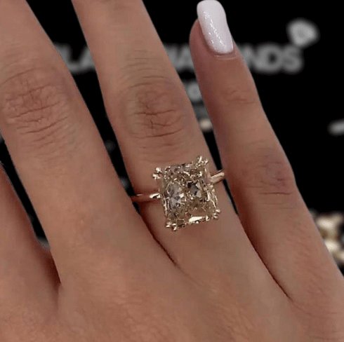 Elegant Rose Gold Champagne Engagement Ring-Black Diamonds New York