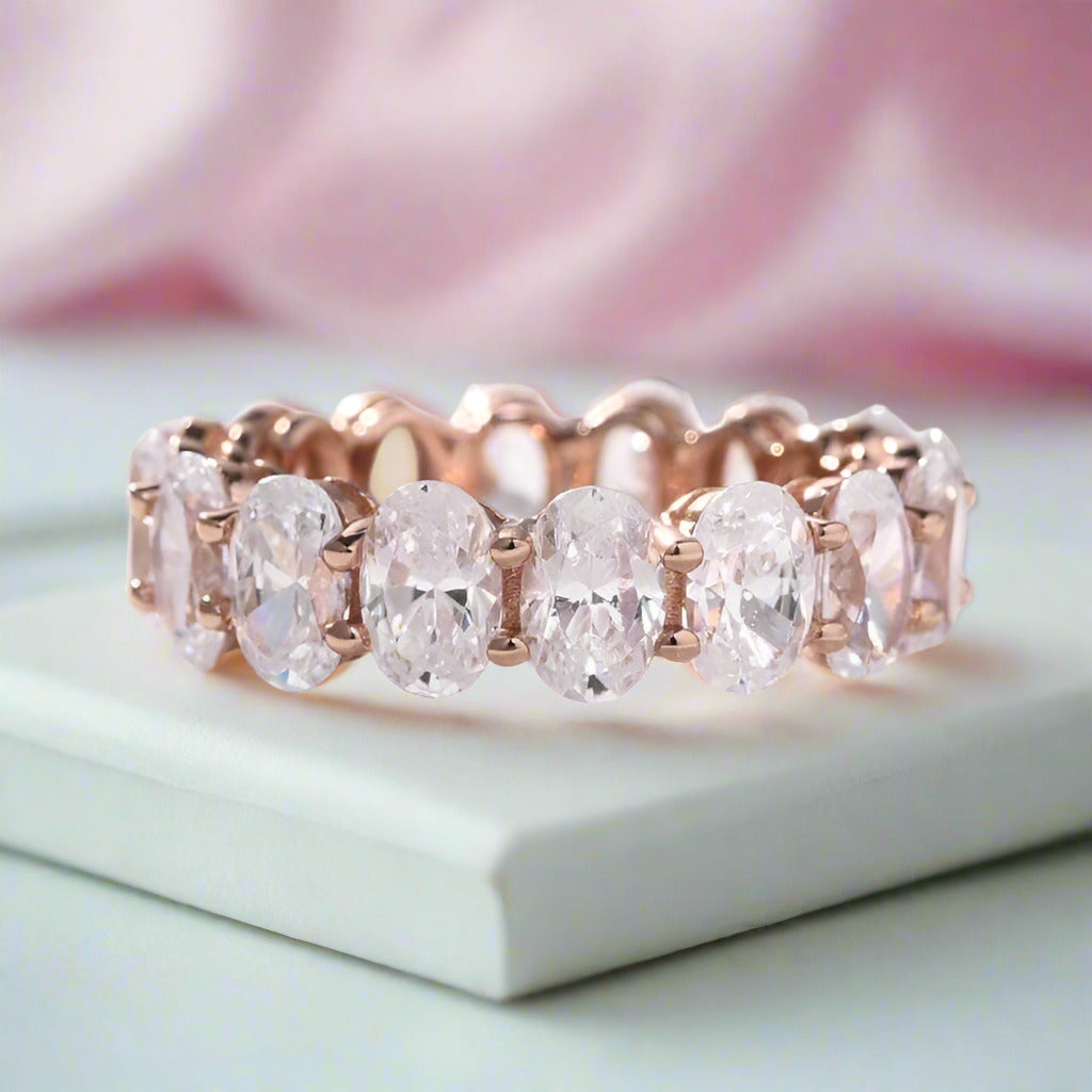 Elegant Rose Gold Round Cut 3PC Wedding Set-Black Diamonds New York