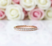 Elegant Rose Gold Wedding Band Set-Black Diamonds New York