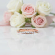 Elegant Rose Gold Wedding Band Set-Black Diamonds New York