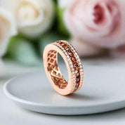 Elegant Triple Row Diamond Wedding Band-Black Diamonds New York