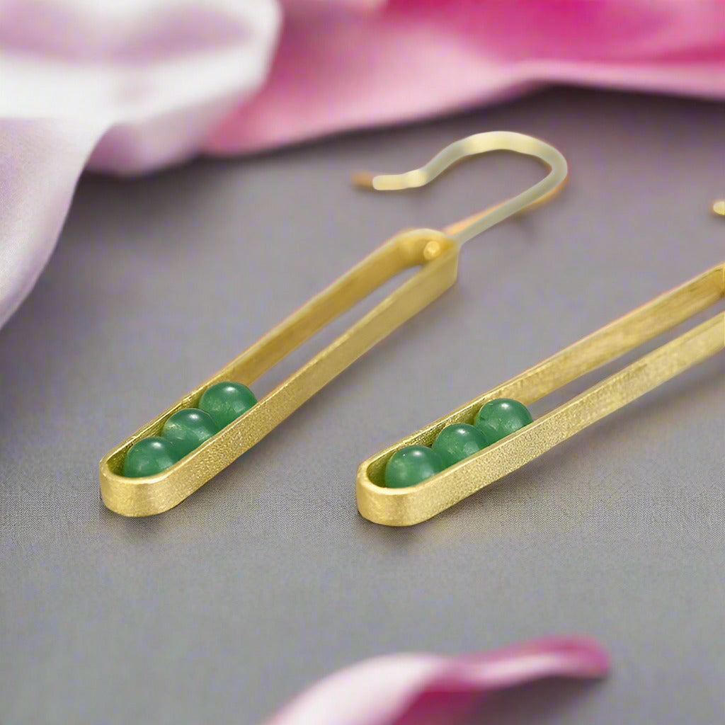 Elliptical Minimalist Dangle Earrings-Black Diamonds New York