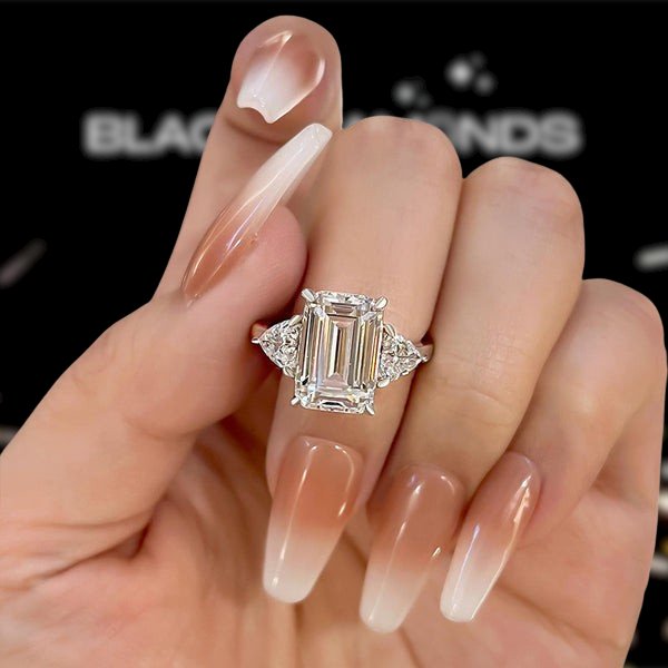 Carat Stone Emerald Cut Diamond Ring Emerald Cut White Sapphire