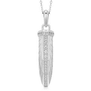Empire Amulet With Pave Moissanite Necklace-Black Diamonds New York