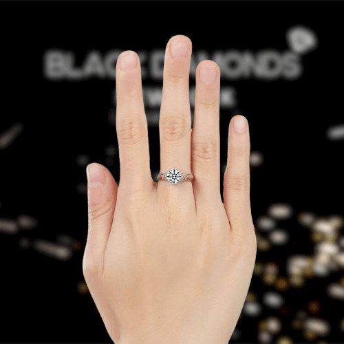 Engagement Ring 1.25 Ct Created Diamond Jewelry-Black Diamonds New York
