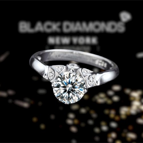 Engagement Ring 1.25 Ct Created Diamond Jewelry - Black Diamonds New York