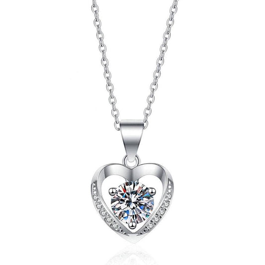 Eternal Heart Diamond 1ct Diamond Clavicle Chain Necklace-Black Diamonds New York
