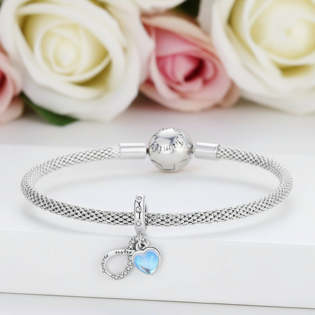 Eternal Sisterhood Blue Hanging Charm Beads-Black Diamonds New York