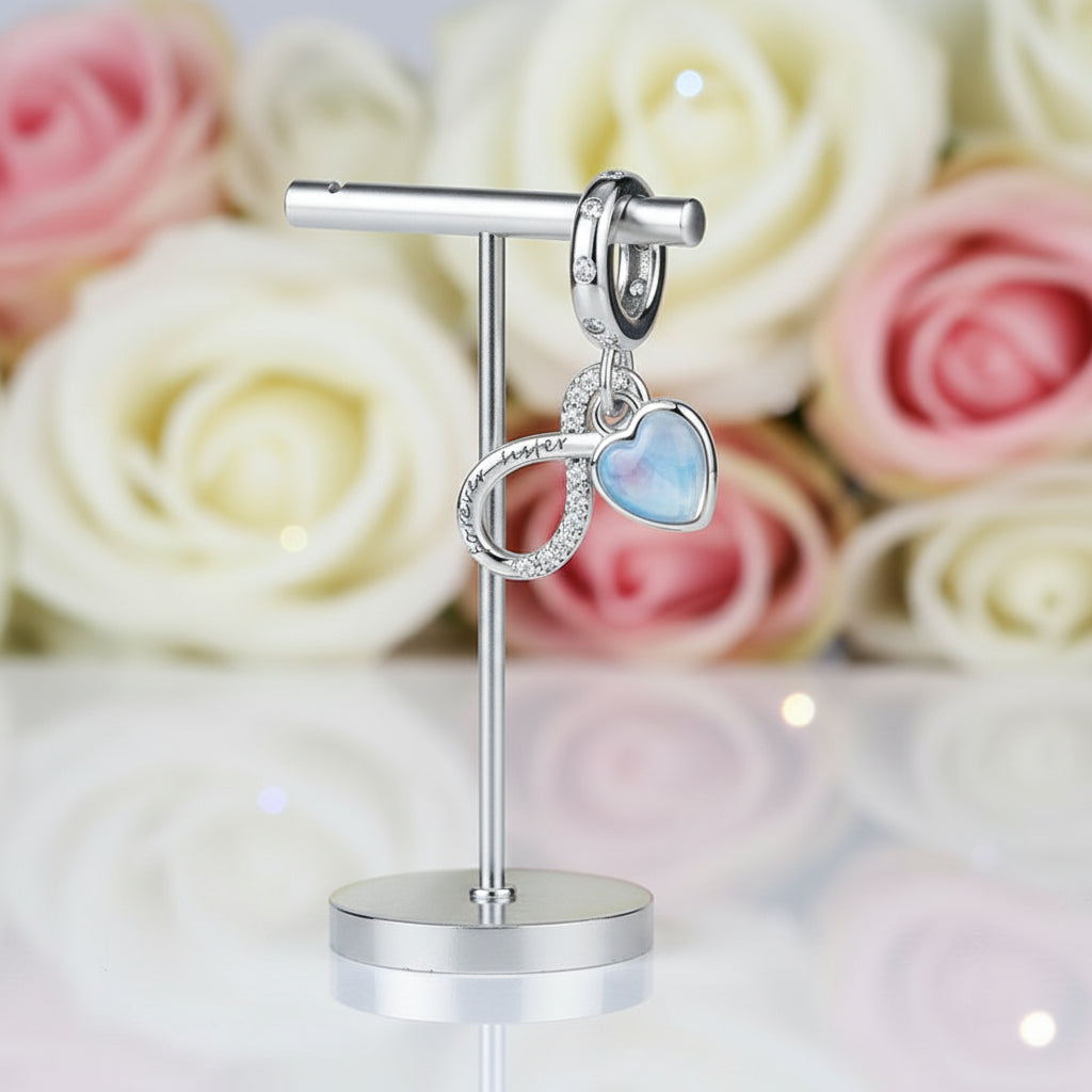 Eternal Sisterhood Blue Hanging Charm Beads-Black Diamonds New York