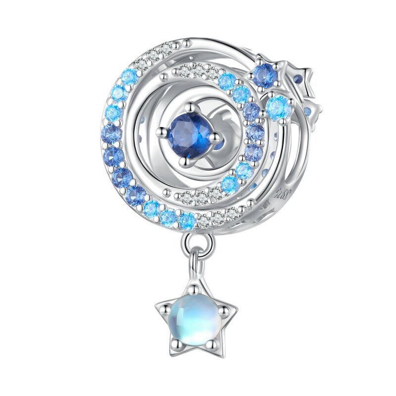 Eternal Sisterhood Blue Hanging Charm Beads-Black Diamonds New York