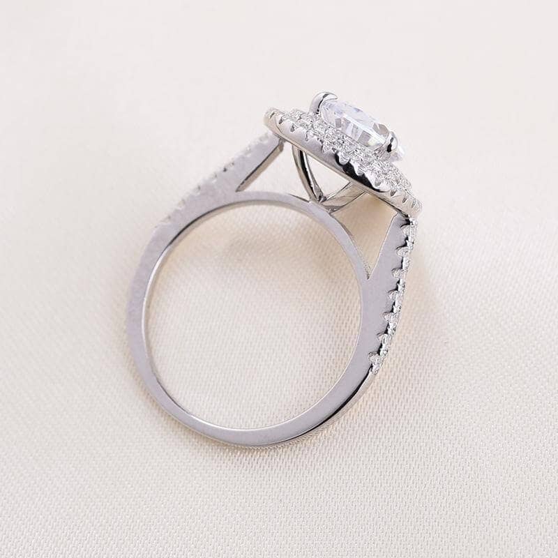Eternity Double Halo Pear Cut Wedding Set - Black Diamonds New York