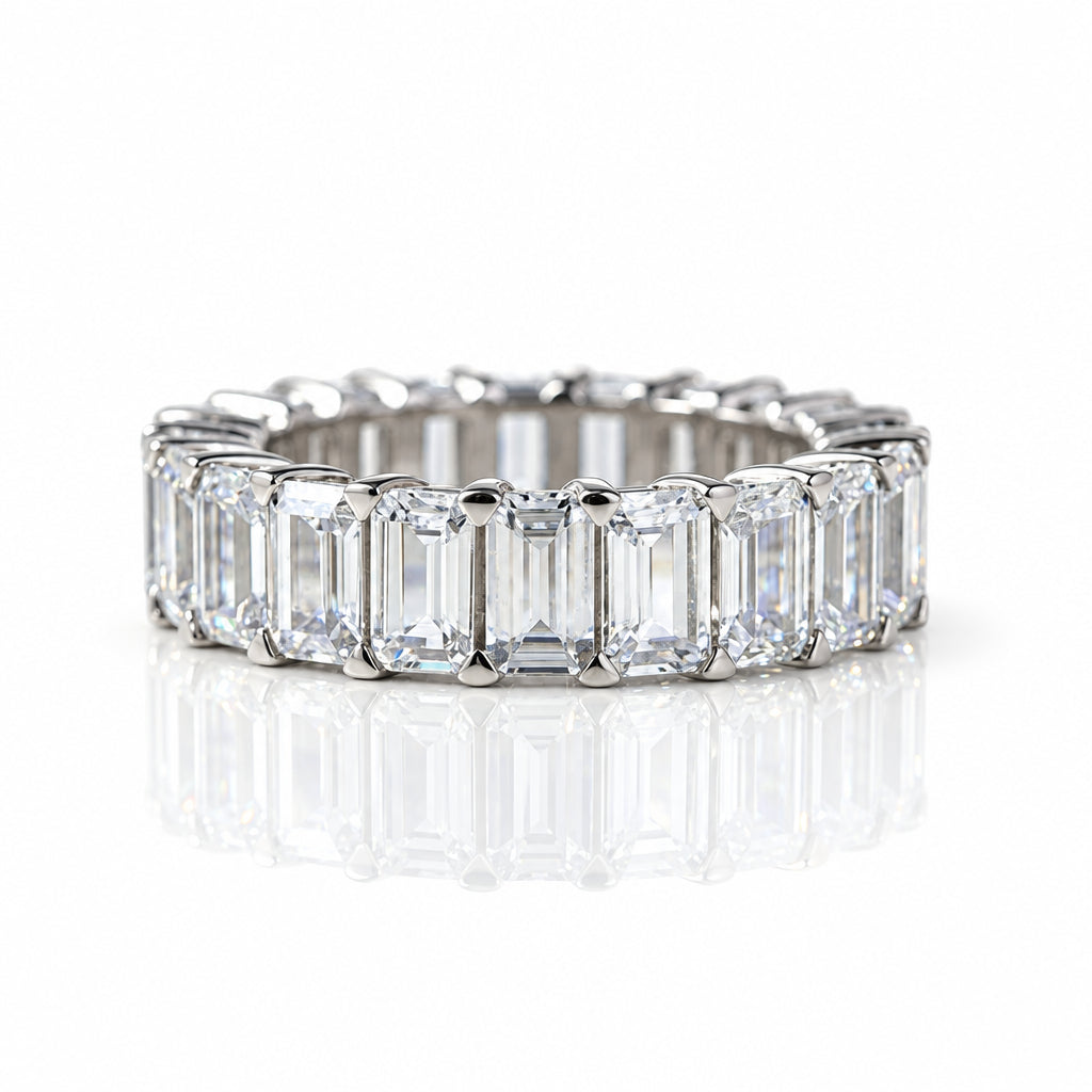 Eternity Emerald Cut Diamond Option Women's Wedding Band-Black Diamonds New York