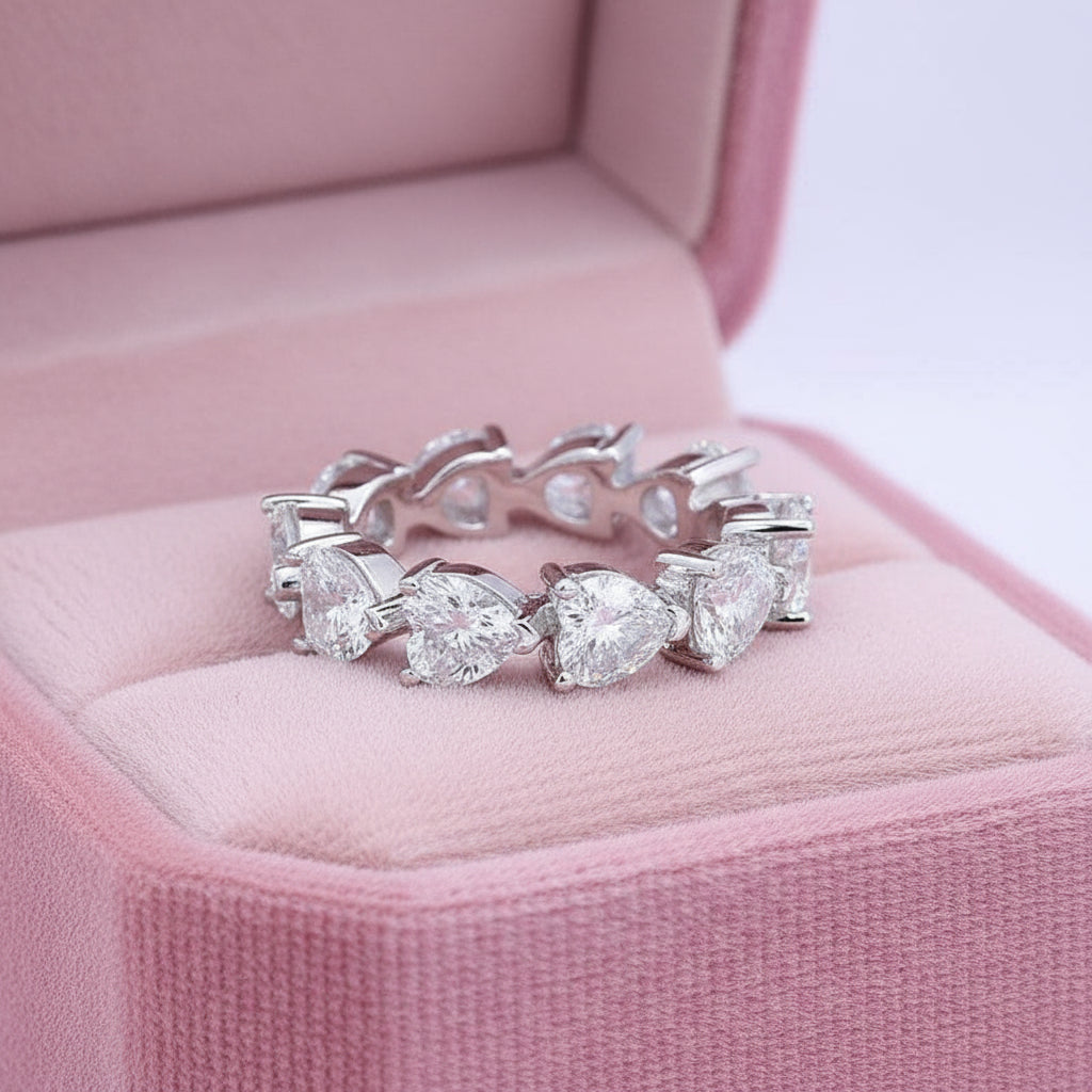 Eternity Heart Cut Wedding Band-Black Diamonds New York