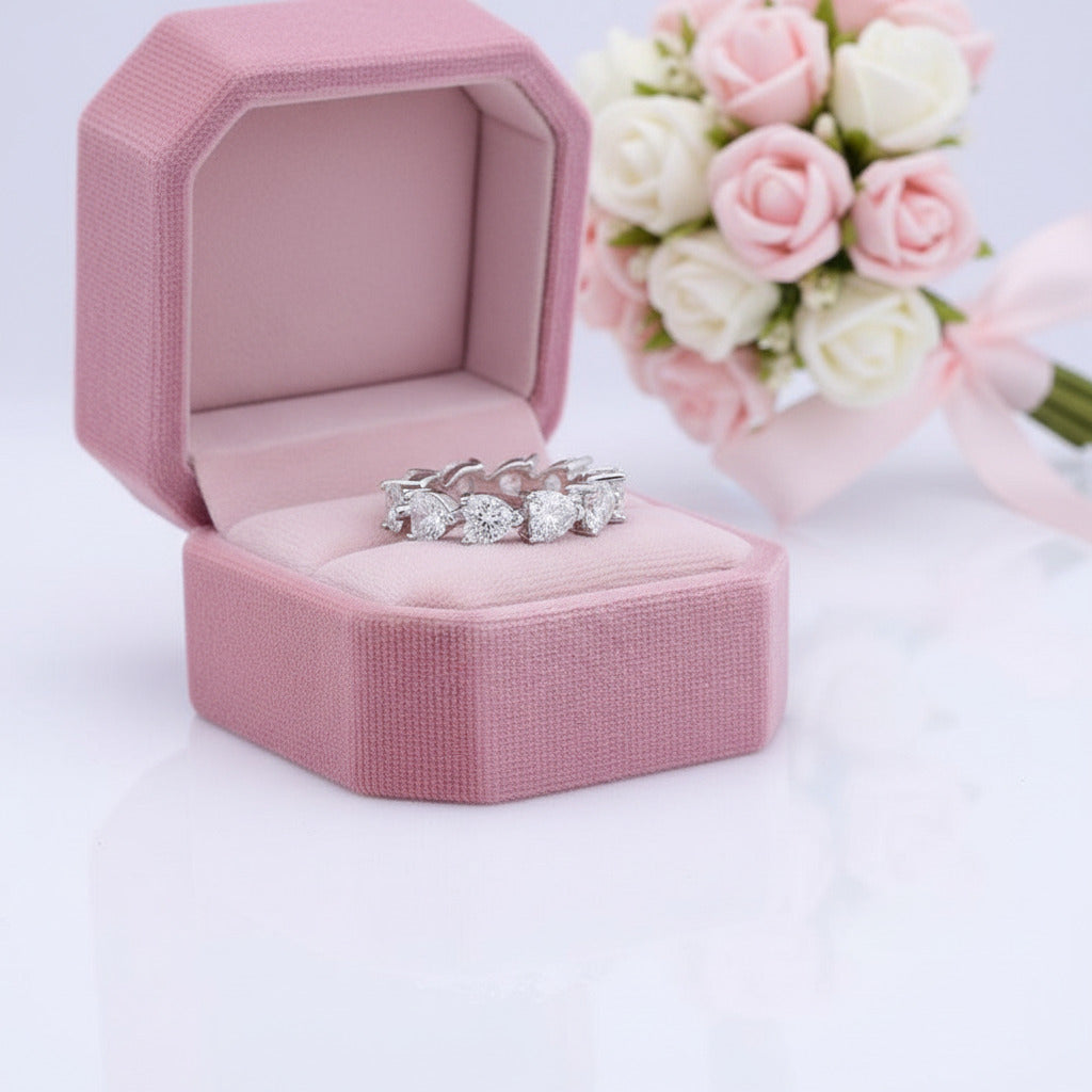 Eternity Heart Cut Wedding Band-Black Diamonds New York