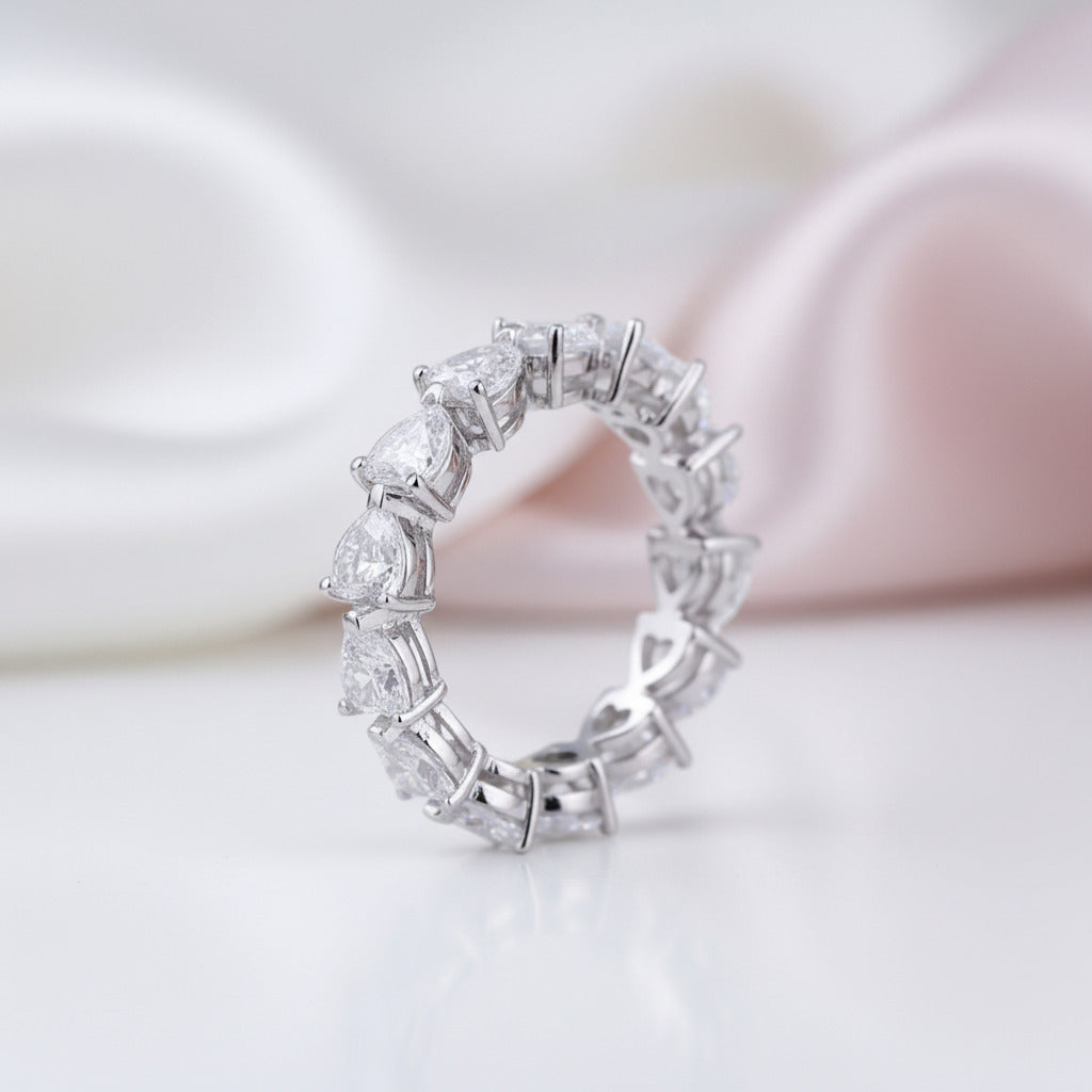 Eternity Heart Cut Wedding Band-Black Diamonds New York