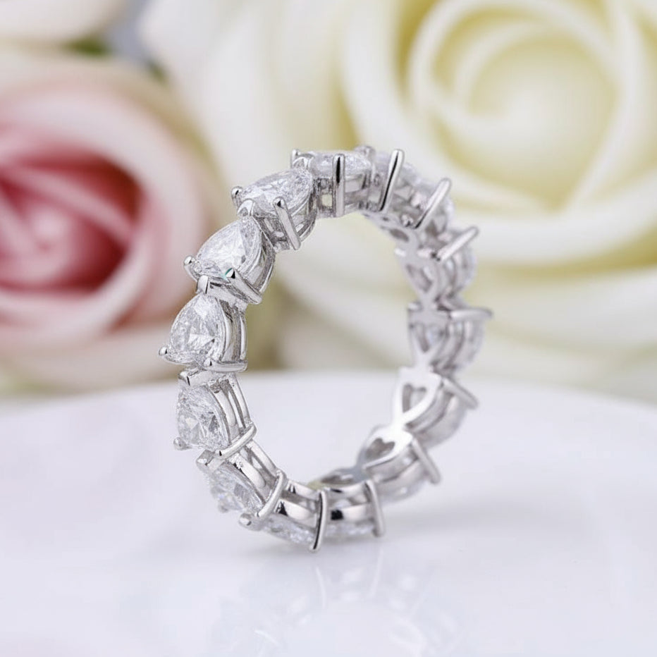 Eternity Heart Cut Wedding Band-Black Diamonds New York