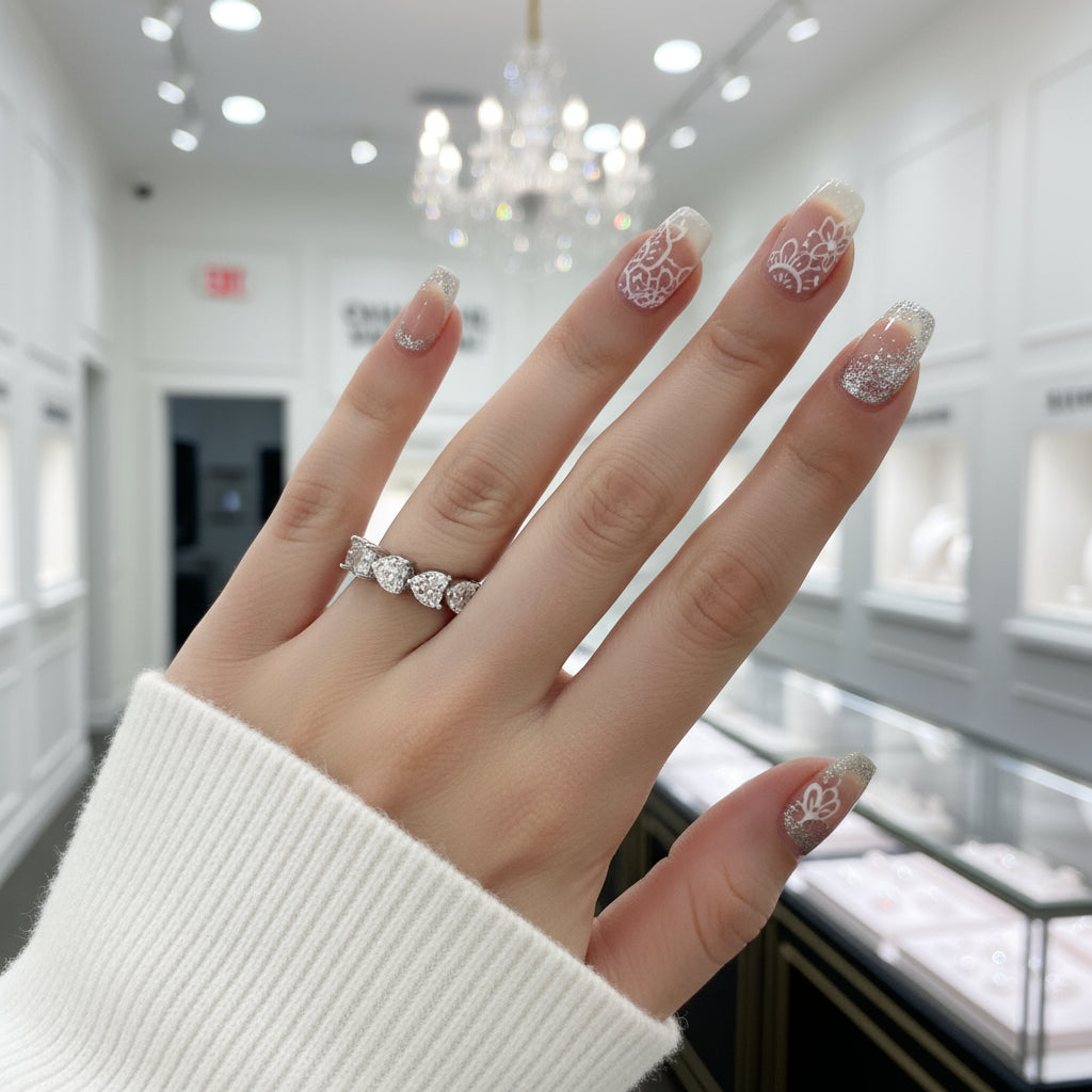 Eternity Heart Cut Wedding Band-Black Diamonds New York