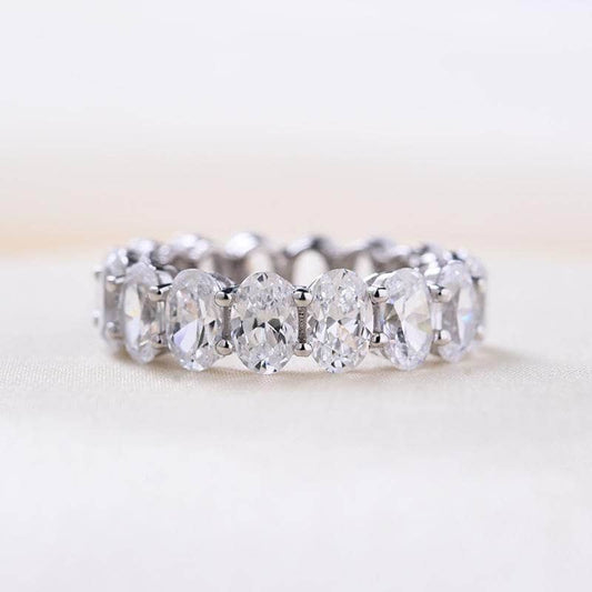 Eternity Oval Cut Diamond Wedding Band Ring - Black Diamonds New York