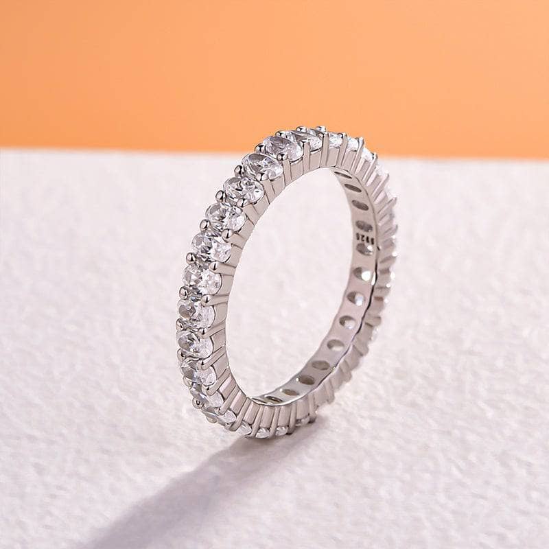 Eternity Oval Cut Simulated Diamond Wedding Ring Band-Black Diamonds New York