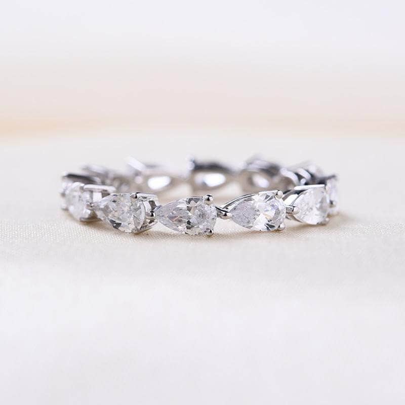 Eternity Pear Cut Diamond Wedding Band Rings-Black Diamonds New York