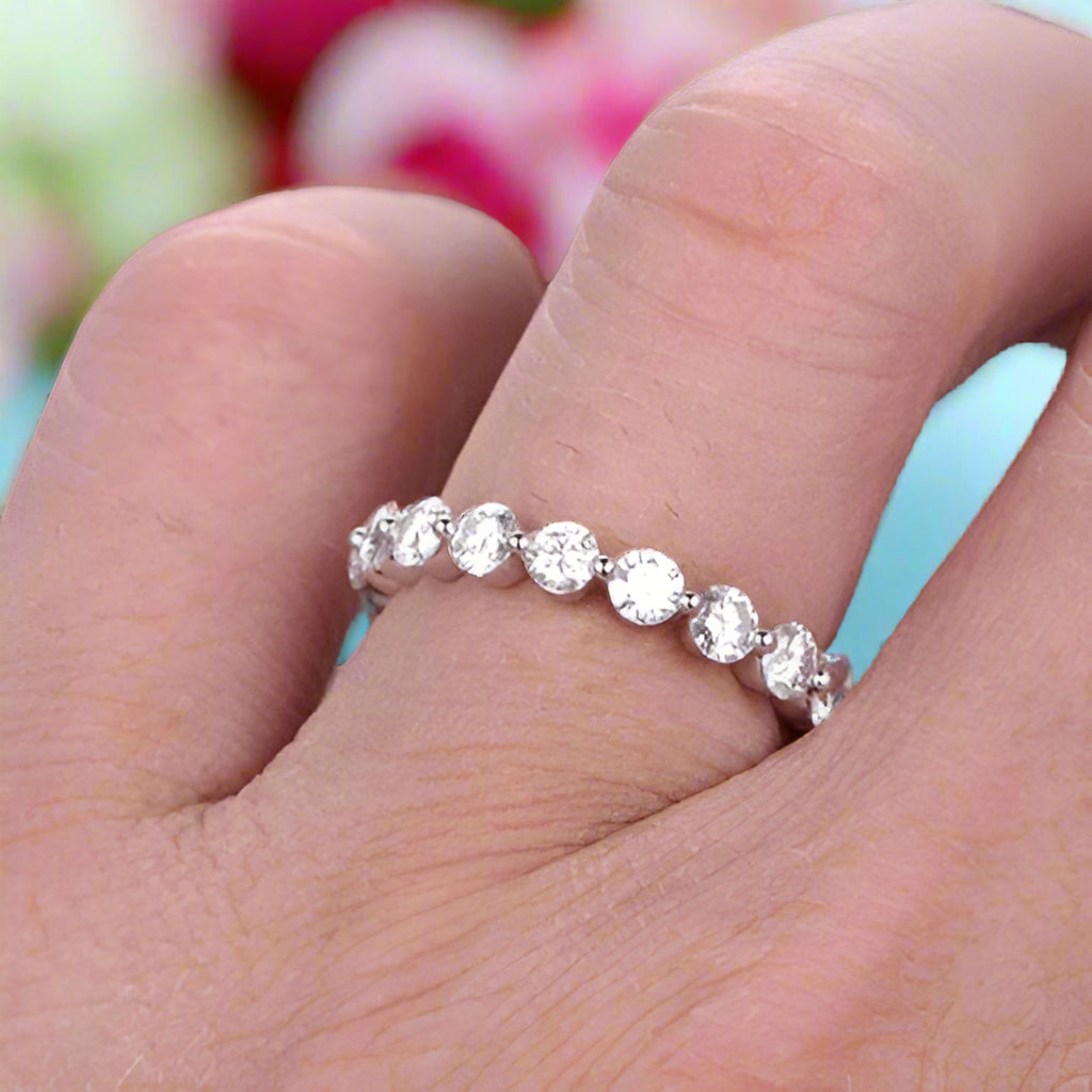 VIP Dream Ring- Eternity Round Cut Women's Stackable Wedding Band (Aftersale Service)-Black Diamonds New York