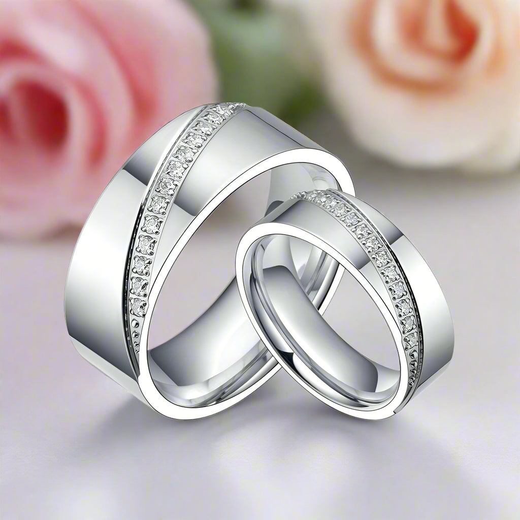 Eternity Diamond Men's Titanium Wedding Band-Black Diamonds New York