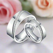 Eternity Diamond Men's Titanium Wedding Band-Black Diamonds New York