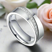 Eternity Diamond Men's Titanium Wedding Band-Black Diamonds New York