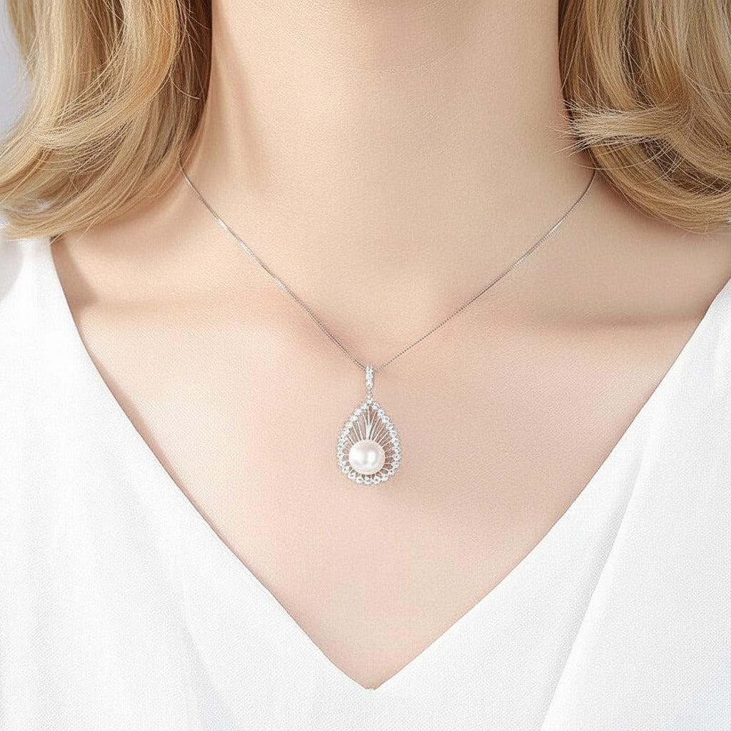 Ethnic Style Freshwater Pearl Necklace-Black Diamonds New York