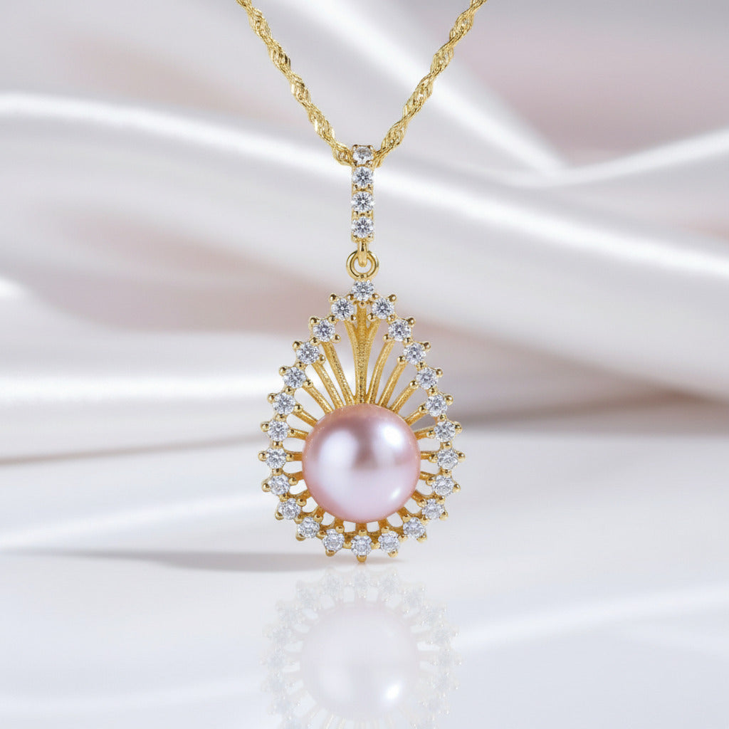 Ethnic Style Freshwater Pearl Necklace-Black Diamonds New York