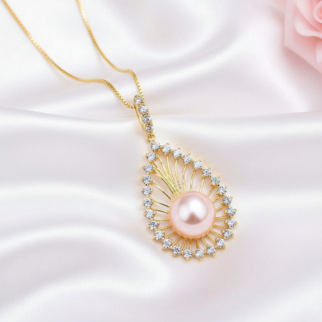 Ethnic Style Freshwater Pearl Necklace-Black Diamonds New York