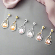 Ethnic Style Pearl Stud Earrings-Black Diamonds New York