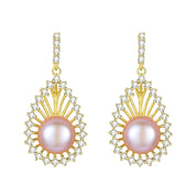 Ethnic Style Pearl Stud Earrings-Black Diamonds New York