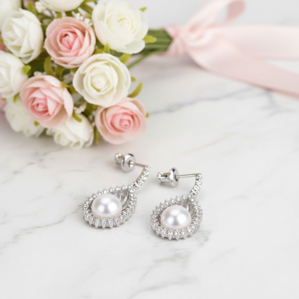 Ethnic Option Pearl Stud Earrings-Black Diamonds New York
