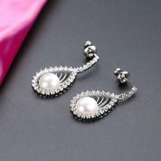 Ethnic Style Pearl Stud Earrings-Black Diamonds New York