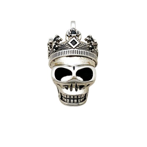 European Option Gothic Skull & Crown Pendant-Black Diamonds New York