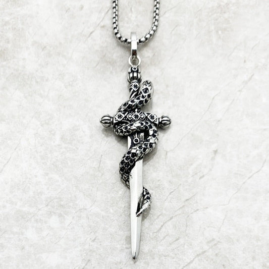 European Style Gothic Sword Link Chain Necklaces - Black Diamonds New York