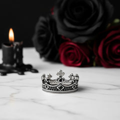 European Option Punk Victorian Crown Ring