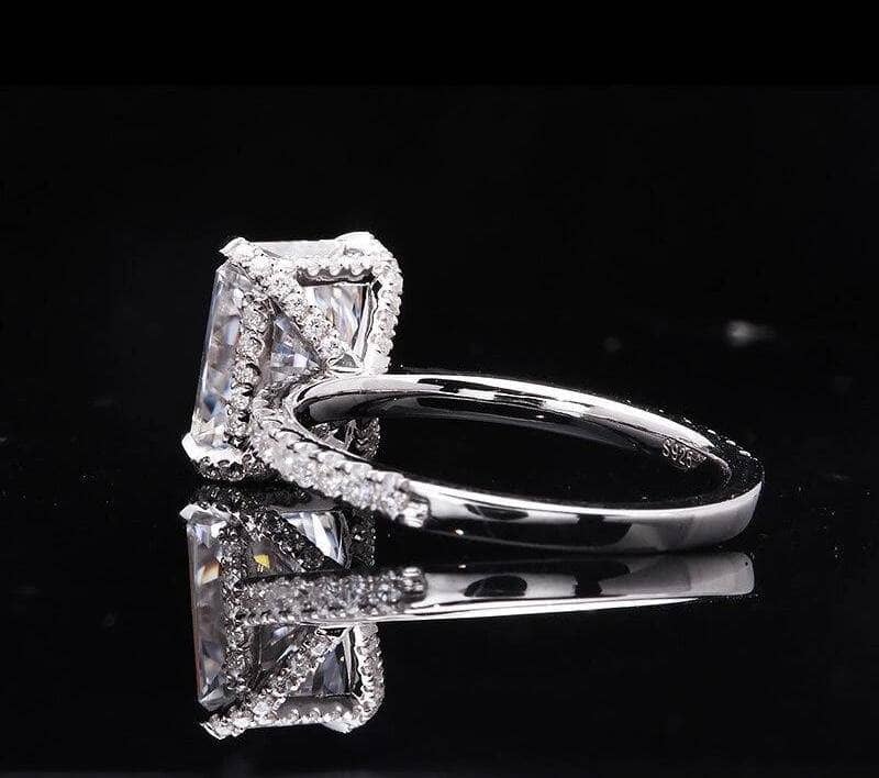 EVN™ Diamond 2.0CT-5.5CT Sparkly Cushion Cut Ring-Black Diamonds New York