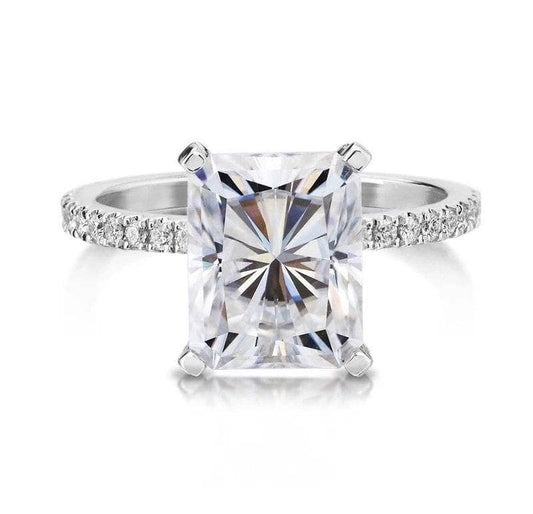 Created Diamond 2.0CT-5.5CT Sparkly Cushion Cut Ring-Black Diamonds New York