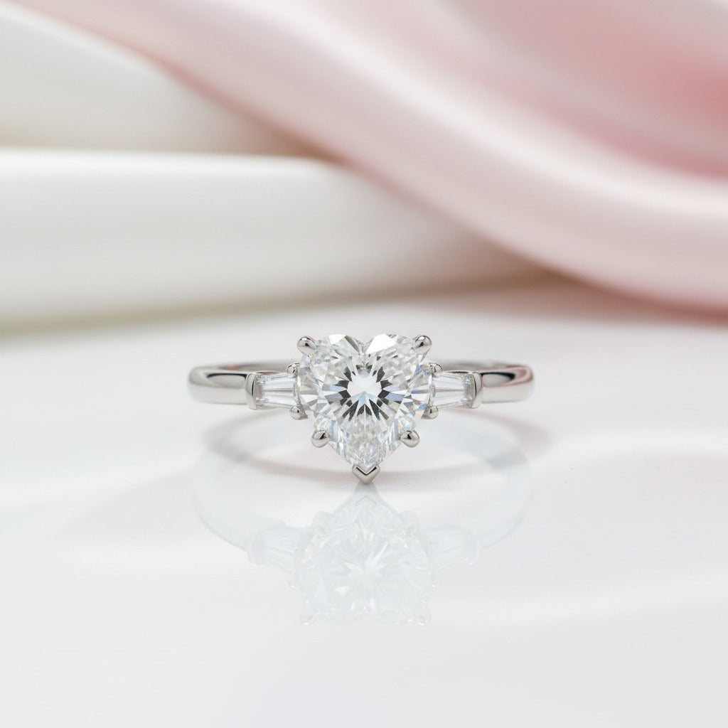 2.0 Ct Heart-Shaped Diamond Option Romantic Ring-Black Diamonds New York