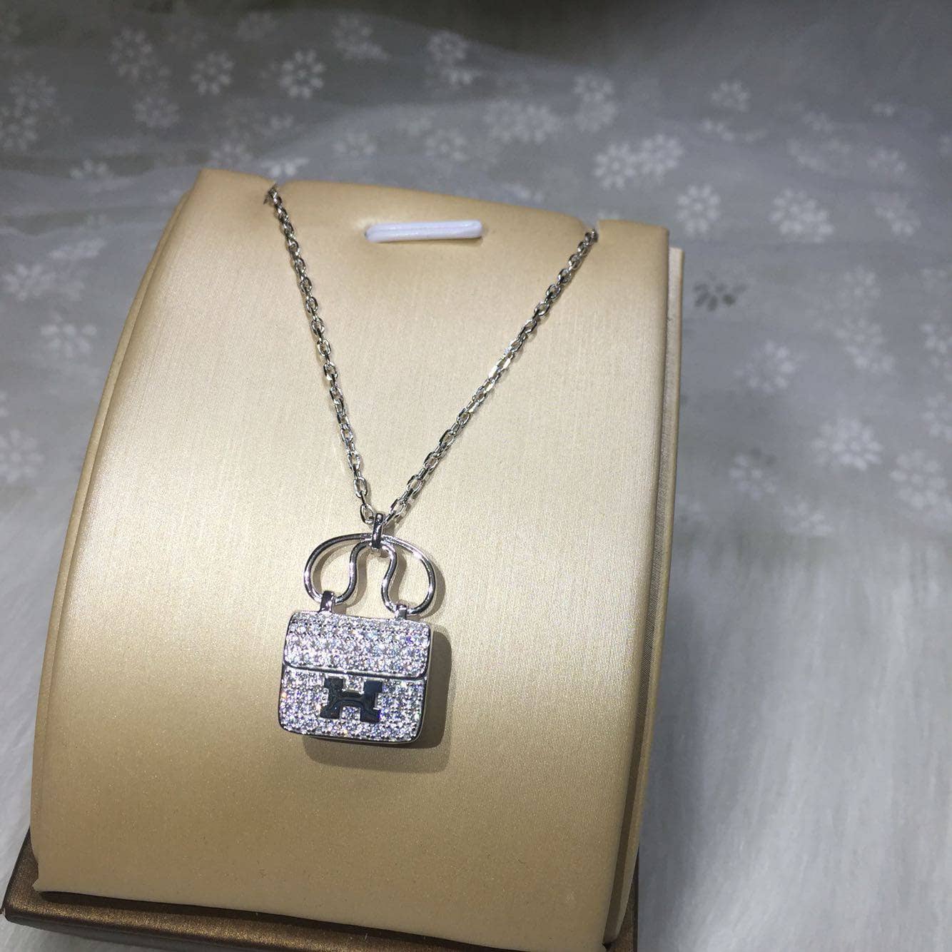EVN™ Diamond Alphabet Handbag Necklace-Black Diamonds New York