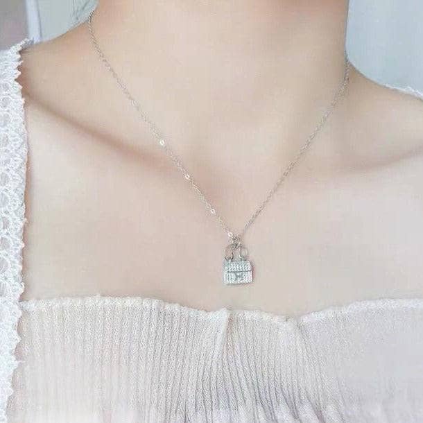 CVD Diamond Alphabet Handbag Necklace